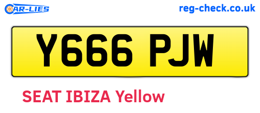Y666PJW are the vehicle registration plates.