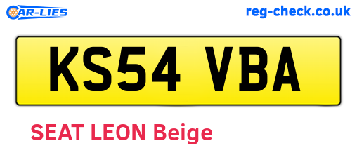 KS54VBA are the vehicle registration plates.