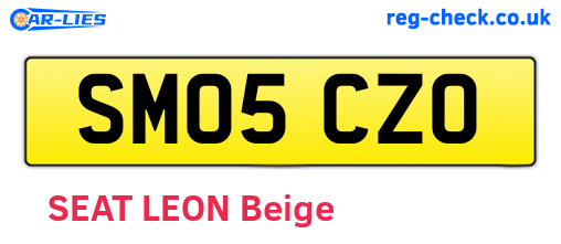 SM05CZO are the vehicle registration plates.