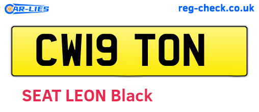 CW19TON are the vehicle registration plates.