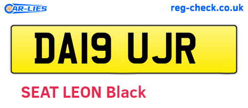 DA19UJR are the vehicle registration plates.