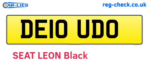 DE10UDO are the vehicle registration plates.