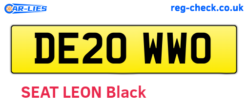 DE20WWO are the vehicle registration plates.