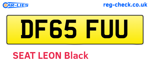 DF65FUU are the vehicle registration plates.