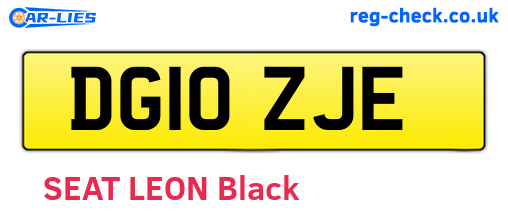 DG10ZJE are the vehicle registration plates.