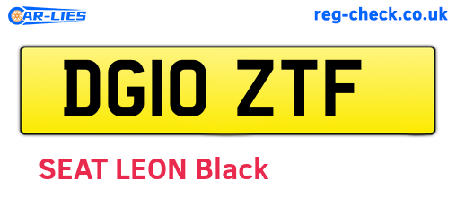 DG10ZTF are the vehicle registration plates.