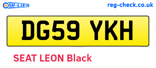 DG59YKH are the vehicle registration plates.
