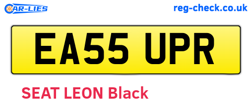 EA55UPR are the vehicle registration plates.