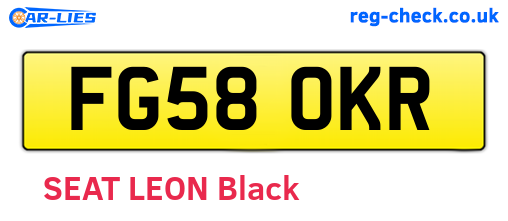 FG58OKR are the vehicle registration plates.