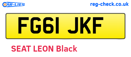 FG61JKF are the vehicle registration plates.