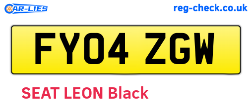 FY04ZGW are the vehicle registration plates.