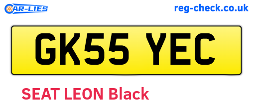 GK55YEC are the vehicle registration plates.