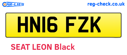 HN16FZK are the vehicle registration plates.