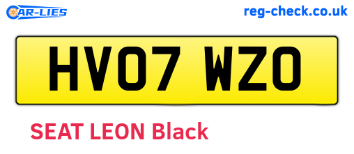 HV07WZO are the vehicle registration plates.