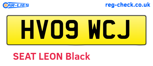 HV09WCJ are the vehicle registration plates.