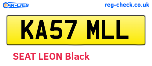 KA57MLL are the vehicle registration plates.