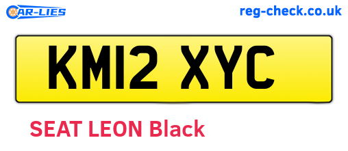 KM12XYC are the vehicle registration plates.