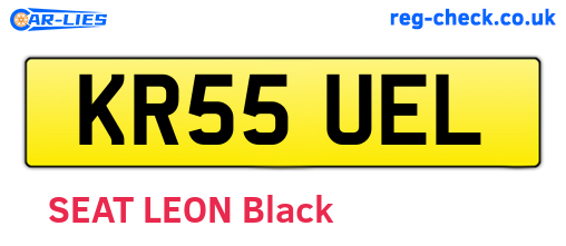 KR55UEL are the vehicle registration plates.