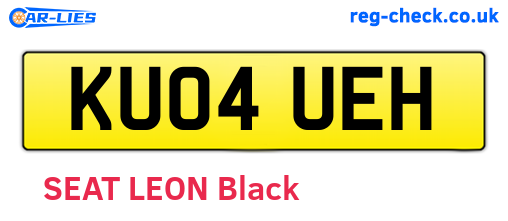KU04UEH are the vehicle registration plates.