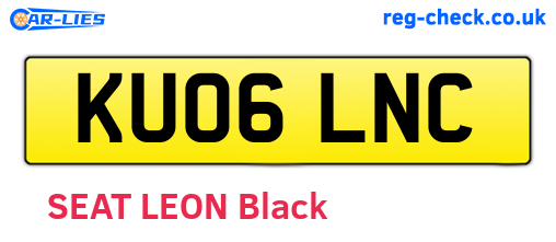 KU06LNC are the vehicle registration plates.