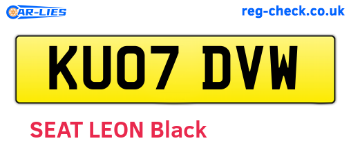 KU07DVW are the vehicle registration plates.