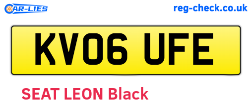 KV06UFE are the vehicle registration plates.