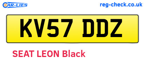 KV57DDZ are the vehicle registration plates.
