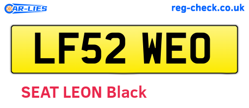 LF52WEO are the vehicle registration plates.