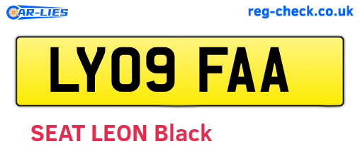 LY09FAA are the vehicle registration plates.