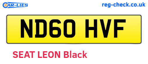 ND60HVF are the vehicle registration plates.