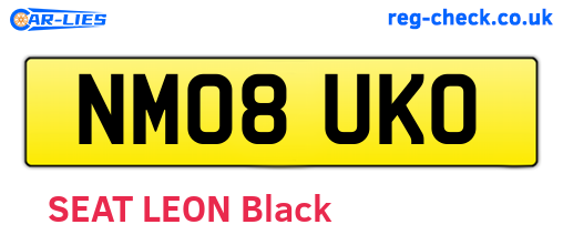 NM08UKO are the vehicle registration plates.