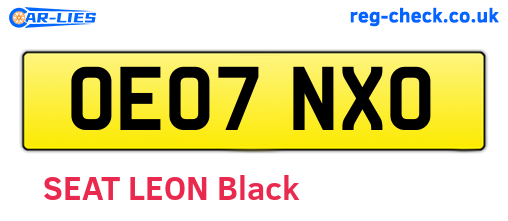 OE07NXO are the vehicle registration plates.