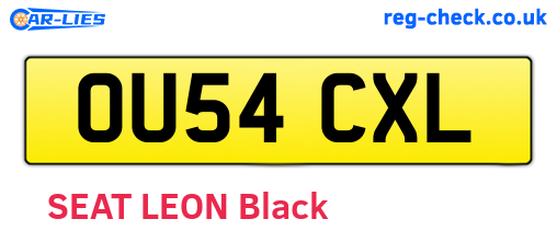 OU54CXL are the vehicle registration plates.
