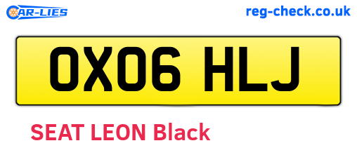 OX06HLJ are the vehicle registration plates.