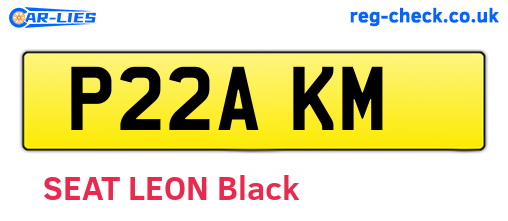 P22AKM are the vehicle registration plates.