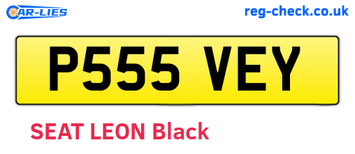 P555VEY are the vehicle registration plates.