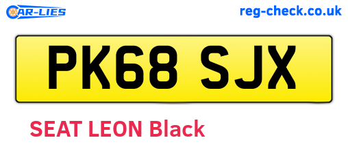 PK68SJX are the vehicle registration plates.