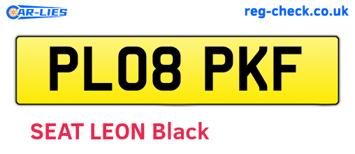 PL08PKF are the vehicle registration plates.