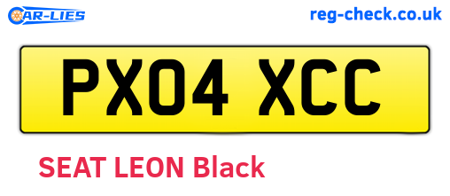 PX04XCC are the vehicle registration plates.