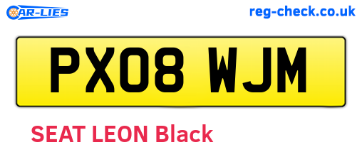 PX08WJM are the vehicle registration plates.