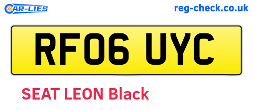 RF06UYC are the vehicle registration plates.