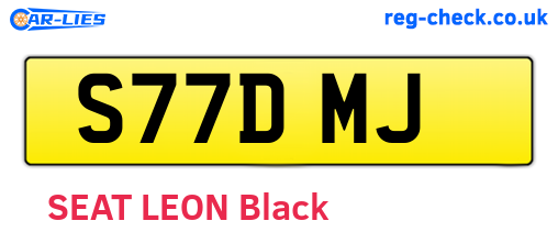 S77DMJ are the vehicle registration plates.