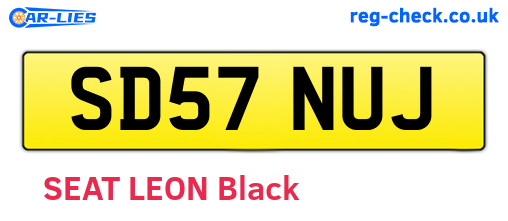 SD57NUJ are the vehicle registration plates.