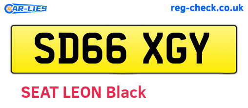 SD66XGY are the vehicle registration plates.