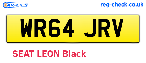 WR64JRV are the vehicle registration plates.