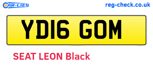 YD16GOM are the vehicle registration plates.