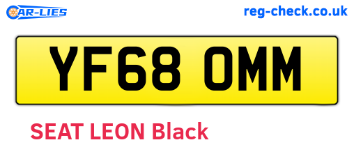 YF68OMM are the vehicle registration plates.