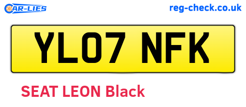 YL07NFK are the vehicle registration plates.
