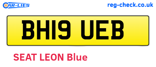 BH19UEB are the vehicle registration plates.