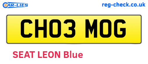 CH03MOG are the vehicle registration plates.